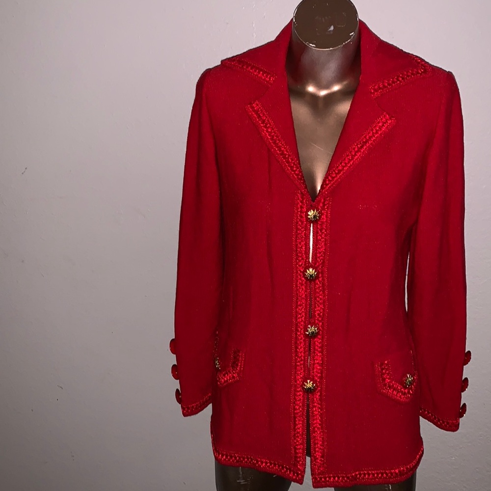 Vintage LIHLI at Saks Fifth Avenue Red Cardigan